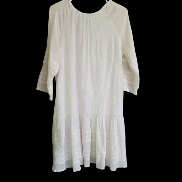 Sundance cataloge white cotton Gauze embroidered dress, size medium - Picture 8 of 12
